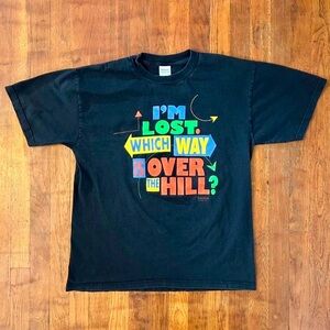 Vintage Grandpa Granddad ‘90s Funny Joke Humor Over The Hill Script T-shirt M